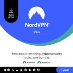 NordVPN Plus, 1-Year, VPN & Password Manager Software Bundle, Digital Code