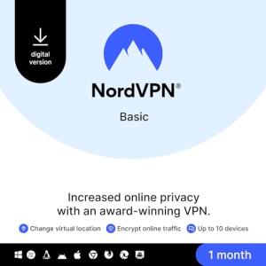NordVPN Basic, 10 Devices, 1-Month, Premium VPN Software, Digital Code