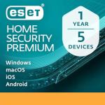 ESET HOME SECURITY 2026 | Antivirus, Safe Banking, Safe Browsing, Anti-Phishing, Webcam Protection, Microphone Monitor | PC/Mac/Android | Activation Code by Post (5 Devices - 1 Year, Premium)