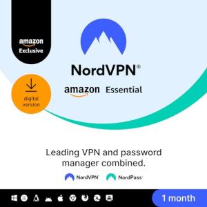 NordVPN Amazon Essential, 10 Devices, 1-Month, VPN & Password Manager, Digital Code