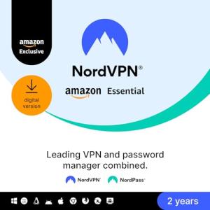 NordVPN Amazon Essential, 10 Devices, 2-Year, VPN & Password Manager, Digital Code