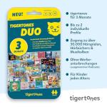 Tigermedia tigertones Duo Ticket 3 Months, Audio Streaming Service for Children, Over 30,000 Audio Titles, Full Cost Control, Usable for Tiger Boxes, Music Box
