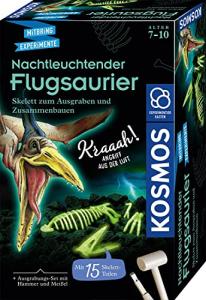 Kosmos 636166 Glow-in-the-Dark Flying Dinosaur, Skeleton for Digging and Assembly, Complete Set with Hammer and Chisel, Experiment Box for Children from 7 Years and Dino Fans, Birthday Gift, Colourful