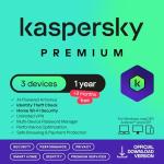 Kaspersky Premium 2026 | 3 Device | 1 Year +3 Months Free | AI Powered AV | Safe Browsing | Anti-Phishing | Unlimited VPN | Password Manager | Smart Home Monitor | Premium IT Support | PC/Mac/Mobile