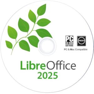 LibreOffice Office Suite 2025 on CD Compatible with Microsoft Office Word, Excel & PowerPoint for Home Student Business One Time Purchase, Lifetime License Windows PC & Mac (Office On 32 GB USB Drive)