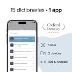 Oxford Dictionary | Learn ENGLISH, German, French & 10+ Other Languages | 1+ Million Words & Phrases | Mobile App License for Android & iOS | Lifetime | 2 Devices | 1 User | Activation Code by email