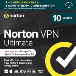 Norton VPN Ultimate 2025 | 10 Devices | 15 months subscription with automatic ‎renewal | Code by email | 10 Devices | 15 Months | Activation Code by email