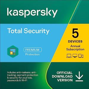 Kaspersky Total Security 2023 | 5 Devices | 1 Year | Antivirus, Secure VPN and Password Manager Included | Amazon Subscription - Annual Auto-Renewal