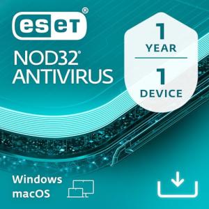 ESET NOD32 Antivirus 2025 | 1 Device | 1 Year | Gamer Mode, Ransomware Shield and Anti-Phishing included, Small System Footprint | PC/Mac | Official UK Activation Code by email
