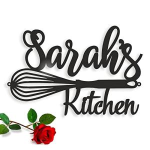 Personalized Metal Kitchen Sign - Custom Name Wall Art Decor - Housewarming or Mother's Day Gift - Mom's Kitchen, Grandma, Farmhouse, Chef Name Plaque