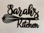 Personalized Metal Kitchen Sign - Custom Name Wall Art Decor - Housewarming or Mother's Day Gift - Mom's Kitchen, Grandma, Farmhouse, Chef Name Plaque