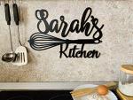 Personalized Metal Kitchen Sign - Custom Name Wall Art Decor - Housewarming or Mother's Day Gift - Mom's Kitchen, Grandma, Farmhouse, Chef Name Plaque