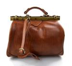 Ladies doctor bag leather handbag doctor bag handheld shoulder bag medical purse light brown made in Italy