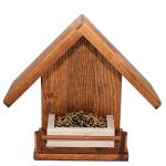 Wooden Bird Feeder 'Huis' for Garden, Patio and Balcony – Durable Outdoor Bird Feeding Station with Moisture Protection – Decorative Bird House Feeder with Bird Seeds Included