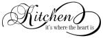 Wall Art Custom Vinyl Stickers Decals Lettering Family Home Quotes Phrases DIY Decorative Decoration Decor | Kitchen It's Where The Heart is | ref:014