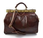 Ladies doctor bag women leather handbag doctor bag handheld shoulder bag medical purse brown made in Italy