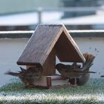 Wooden Bird Feeder 'Huis' for Garden, Patio and Balcony – Durable Outdoor Bird Feeding Station with Moisture Protection – Decorative Bird House Feeder with Bird Seeds Included