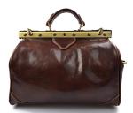 Ladies doctor bag women leather handbag doctor bag handheld shoulder bag medical purse brown made in Italy