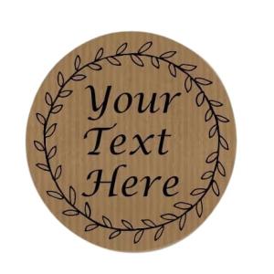 Personalised Handmade by Stickers on a roll/in a Pack. Any Wording. Customised Stickers. 50mm Brown Kraft Paper Labels. Business Stickers. Crafters Small Business