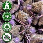 12 Hand Made Bags of Natural French Lavender, Vacuum Sealed, Moth Protection for Closet and Drawers, Highly Fresh Fragrant Lavender Lilac Bags, Natural Air Purifying Luggage Freshener