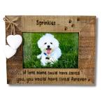 Dog Memorial Photo Frame, Personalised Cat Pet Bereavement Gift, 'If Love Alone' Quote, Engraved Paw Prints, 6x4 inch