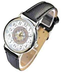 MASONIC WATCH MAKING GOOD MEN BETTER FREEMASON GIFT WITH SUPERB DETAILING AND WITH BLACK LEATHER STRAP
