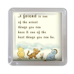 Handmade Friendship Coaster – Beautiful Typography Quote A Friend 10x10cm Acrylic Gift-Ready Keepsake for Friends