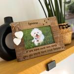 Dog Memorial Photo Frame, Personalised Cat Pet Bereavement Gift, 'If Love Alone' Quote, Engraved Paw Prints, 6x4 inch