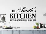Family Name Kitchen Wall Art Decoration Home Decor Mural Custom Vinyl Sticker Decal Graphic Your Text Wording Personalised Quote Small to Large Sizes ref:5