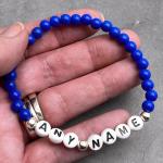 Personalised Acrylic Bead Bracelet - Choose Your Name or Wording - Elastic with Letter Beads Unisex Size and Colour Choice