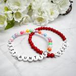 Personalised Acrylic Bead Bracelet - Choose Your Name or Wording - Elastic with Letter Beads Unisex Size and Colour Choice
