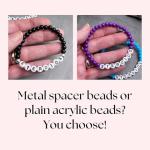 Personalised Acrylic Bead Bracelet - Choose Your Name or Wording - Elastic with Letter Beads Unisex Size and Colour Choice