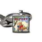 Rupert the Bear Silver-Plated Keyring – Handmade UK Gift Boxed Keepsake