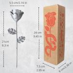 Forging Art Bcn® Hand Forged Eternal Wrought Iron Rose - Gift for Valentine's Day, Mother's Day, 6th Year Wedding Anniversary (Grey)