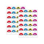 PAPERZIP - Pocket Monster Balls Video Game Rewards – 48 Stickers for Children, Teachers, Parents, Birthdays