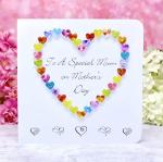 Handmade Mother's Day Card - To A Special Mum - Colourful 3D Hand made Love Heart