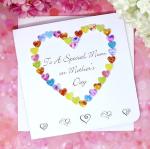 Handmade Mother's Day Card - To A Special Mum - Colourful 3D Hand made Love Heart