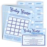 Baby Shower Bingo - Neutral Unisex/Boy/Girl - 20 Players - Perfect Party Game! (Blue)