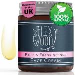 The Ilex Wood - Rose and Frankincense Face Cream - 100% Natural Handcrafted, Vegan, Moisturising, Anti Ageing, Wrinkle and Line Reducing Ingredients, Cruelty-Free, Palm Oil Free, Plastic Free - 60ml