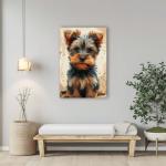 Yorkshire Terrier Painted Illustration Canvas Art Print - Dog Lover Gift, Home Decor, Pet Portrait, Animal Art, Vibrant Colours, Collectible.