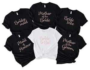 Hen Party T-Shirts Bride to Be Tribe Squad - Custom Personalised Tops Rose Gold
