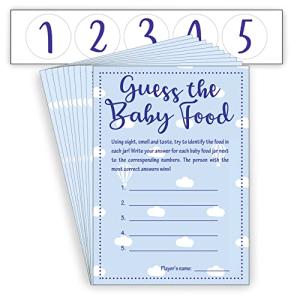Guess The Baby Food! Game - Blue/Boy - 10 Player - Baby Shower Party