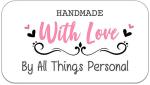 Personalised Handmade with Love Stickers Craft Packaging Seals Craft x80 Matte