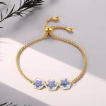Forget-Me-Not Pressed Wildflower Bracelet | Personalized Handmade Bracelet | Real Wildflowers Bracelet | Alaska State Flower Bracelet | Gold Pressed Flower Bracelet | Gift For Her