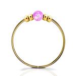 Thin 14k Gold Filled Tiny Pink Opal Nose piercing Hoop - 2 mm Pink Opal piercing Nose Hoop - 24 gauge very Thin Nose Hoop Tiny Piercings Nose Rings hoop - Opal nose rings
