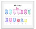 Personalised Wellington Boots Family Watercolour Premium Print Picture A5, A4 & Framed Options, Welly Art - Design 2