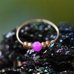 Thin 14k Gold Filled Tiny Pink Opal Nose piercing Hoop - 2 mm Pink Opal piercing Nose Hoop - 24 gauge very Thin Nose Hoop Tiny Piercings Nose Rings hoop - Opal nose rings