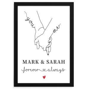 Personalised Holding Hands Gifts for Couples, Valentines Gifts For Him Or Her, Boyfriend and Girlfriend Gifts, Husband and Wife Present, Couple Anniversary Gift, ANY NAMES