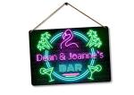 Personalised Bar Sign METAL Plaque Eighties Neon Cocktail Style. Home Pub 80s Shed Garage Man Cave.