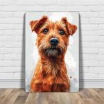 Irish Terrier Painted Illustration Canvas Art Print - Canine Portrait, Dog Lover Gift, Home Decor, Animal Wall Art, Pet Enthusiasts Collectible